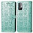 Leather Case Stands Fashionable Pattern Flip Cover Holder S03D for Xiaomi Redmi Note 10 5G Green