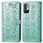 Leather Case Stands Fashionable Pattern Flip Cover Holder S03D for Xiaomi Redmi Note 10 JE 5G Green