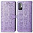 Leather Case Stands Fashionable Pattern Flip Cover Holder S03D for Xiaomi Redmi Note 10 JE 5G Purple