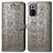 Leather Case Stands Fashionable Pattern Flip Cover Holder S03D for Xiaomi Redmi Note 10 Pro 4G Gray