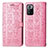 Leather Case Stands Fashionable Pattern Flip Cover Holder S03D for Xiaomi Redmi Note 10 Pro 5G Pink