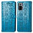 Leather Case Stands Fashionable Pattern Flip Cover Holder S03D for Xiaomi Redmi Note 10 Pro Max Blue