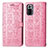 Leather Case Stands Fashionable Pattern Flip Cover Holder S03D for Xiaomi Redmi Note 10 Pro Max Pink