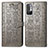 Leather Case Stands Fashionable Pattern Flip Cover Holder S03D for Xiaomi Redmi Note 10T 5G Gray