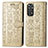 Leather Case Stands Fashionable Pattern Flip Cover Holder S03D for Xiaomi Redmi Note 11 4G (2022) Gold