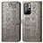 Leather Case Stands Fashionable Pattern Flip Cover Holder S03D for Xiaomi Redmi Note 11 5G Gray