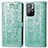 Leather Case Stands Fashionable Pattern Flip Cover Holder S03D for Xiaomi Redmi Note 11 5G Green