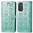 Leather Case Stands Fashionable Pattern Flip Cover Holder S03D for Xiaomi Redmi Note 11 Pro 4G Green