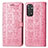 Leather Case Stands Fashionable Pattern Flip Cover Holder S03D for Xiaomi Redmi Note 11 Pro 4G Pink