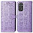 Leather Case Stands Fashionable Pattern Flip Cover Holder S03D for Xiaomi Redmi Note 11 Pro 4G Purple