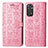 Leather Case Stands Fashionable Pattern Flip Cover Holder S03D for Xiaomi Redmi Note 11 Pro 5G Pink
