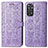 Leather Case Stands Fashionable Pattern Flip Cover Holder S03D for Xiaomi Redmi Note 11 Pro 5G Purple