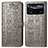 Leather Case Stands Fashionable Pattern Flip Cover Holder S03D for Xiaomi Redmi Note 11E Pro 5G Gray