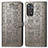 Leather Case Stands Fashionable Pattern Flip Cover Holder S03D for Xiaomi Redmi Note 11S 4G Gray