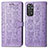 Leather Case Stands Fashionable Pattern Flip Cover Holder S03D for Xiaomi Redmi Note 11S 4G Purple