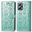 Leather Case Stands Fashionable Pattern Flip Cover Holder S03D for Xiaomi Redmi Note 11T Pro 5G Green