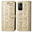 Leather Case Stands Fashionable Pattern Flip Cover Holder S03D for Xiaomi Redmi Note 12S Gold