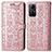 Leather Case Stands Fashionable Pattern Flip Cover Holder S03D for Xiaomi Redmi Note 12S Rose Gold