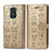 Leather Case Stands Fashionable Pattern Flip Cover Holder S03D for Xiaomi Redmi Note 9 Gold