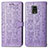 Leather Case Stands Fashionable Pattern Flip Cover Holder S03D for Xiaomi Redmi Note 9 Pro Purple