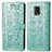 Leather Case Stands Fashionable Pattern Flip Cover Holder S03D for Xiaomi Redmi Note 9S Green
