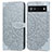 Leather Case Stands Fashionable Pattern Flip Cover Holder S04D for Google Pixel 6a 5G Gray