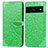 Leather Case Stands Fashionable Pattern Flip Cover Holder S04D for Google Pixel 7 Pro 5G Green