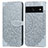 Leather Case Stands Fashionable Pattern Flip Cover Holder S04D for Google Pixel 7a 5G Gray