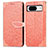Leather Case Stands Fashionable Pattern Flip Cover Holder S04D for Google Pixel 8 5G Orange