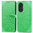 Leather Case Stands Fashionable Pattern Flip Cover Holder S04D for Huawei Honor 50 5G Green