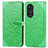 Leather Case Stands Fashionable Pattern Flip Cover Holder S04D for Huawei Honor 50 Pro 5G Green