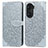 Leather Case Stands Fashionable Pattern Flip Cover Holder S04D for Huawei Honor 60 Pro 5G Gray