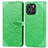 Leather Case Stands Fashionable Pattern Flip Cover Holder S04D for Huawei Honor 60 SE 5G Green