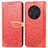 Leather Case Stands Fashionable Pattern Flip Cover Holder S04D for Huawei Honor Magic3 5G Red