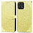 Leather Case Stands Fashionable Pattern Flip Cover Holder S04D for Huawei Honor X30i Yellow