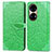 Leather Case Stands Fashionable Pattern Flip Cover Holder S04D for Huawei P50 Pro Green