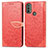 Leather Case Stands Fashionable Pattern Flip Cover Holder S04D for Motorola Moto E30