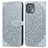 Leather Case Stands Fashionable Pattern Flip Cover Holder S04D for Motorola Moto Edge 20 Lite 5G Gray