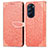 Leather Case Stands Fashionable Pattern Flip Cover Holder S04D for Motorola Moto Edge Plus (2022) 5G Orange