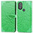 Leather Case Stands Fashionable Pattern Flip Cover Holder S04D for Motorola Moto G Play (2023) Green