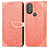 Leather Case Stands Fashionable Pattern Flip Cover Holder S04D for Motorola Moto G Play (2023) Orange