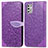 Leather Case Stands Fashionable Pattern Flip Cover Holder S04D for Motorola Moto G Stylus (2021) Purple