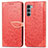 Leather Case Stands Fashionable Pattern Flip Cover Holder S04D for Motorola Moto G200 5G