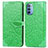 Leather Case Stands Fashionable Pattern Flip Cover Holder S04D for Motorola Moto G31 Green