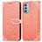 Leather Case Stands Fashionable Pattern Flip Cover Holder S04D for Motorola Moto G51 5G Orange