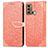 Leather Case Stands Fashionable Pattern Flip Cover Holder S04D for Motorola Moto G60 Orange