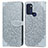 Leather Case Stands Fashionable Pattern Flip Cover Holder S04D for Motorola Moto G60s Gray