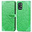 Leather Case Stands Fashionable Pattern Flip Cover Holder S04D for OnePlus 9R 5G Green