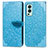 Leather Case Stands Fashionable Pattern Flip Cover Holder S04D for OnePlus Nord 2 5G Blue