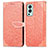 Leather Case Stands Fashionable Pattern Flip Cover Holder S04D for OnePlus Nord 2 5G Orange